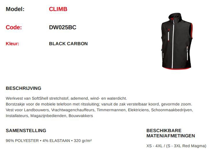 Bodywarmer U Power Climb