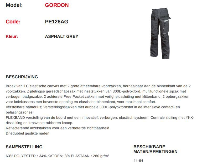 Werkbroek U Power Gordon