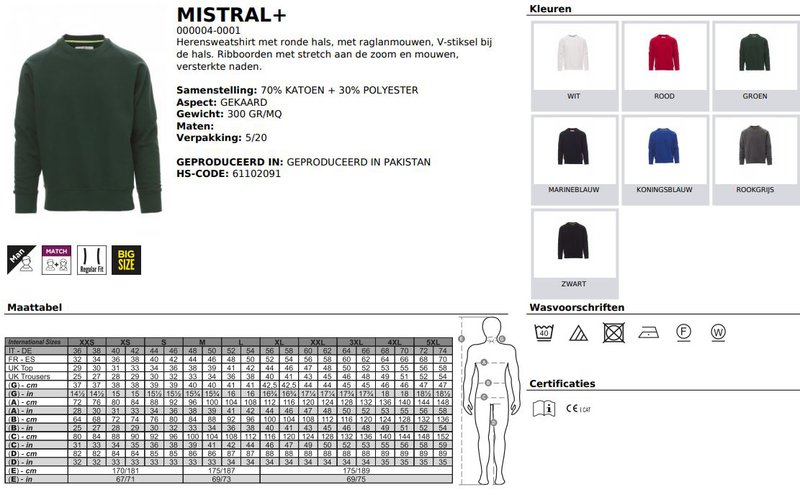 Sweater Payper heren Mistral+