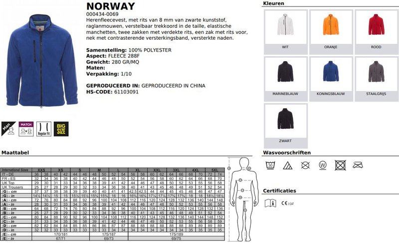 Fleece Payper heren Norway