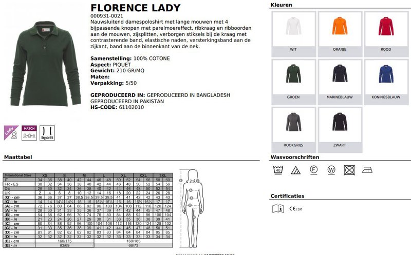 Polo Payper Florence Lady lange mouwen